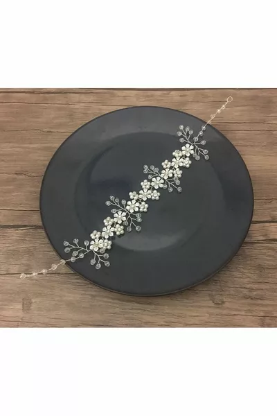 Bridal Hair and Turban Accessory with Pearls and Stones [Wedding, Engagement, Promise, Henna, Marriage Hair Clip Daisy]