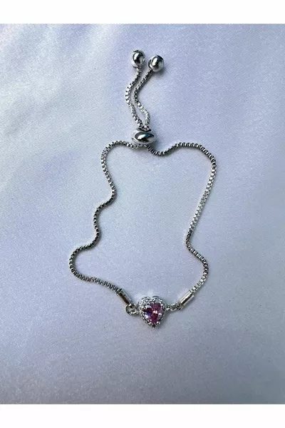 Браслет из серебра и стали с сердечком