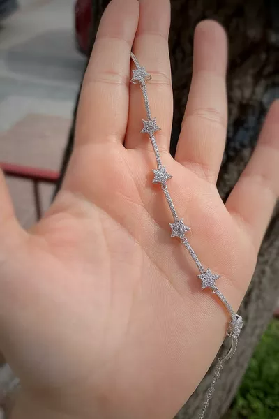 Zilveren sterrenmodel armband met sterren 