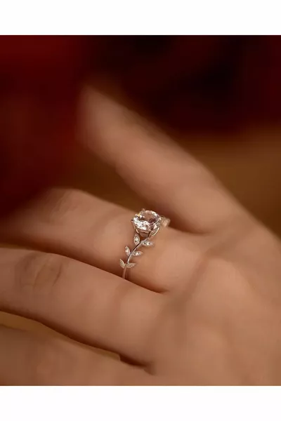 Ivy Solitaire Silver-Plated Women's Ring