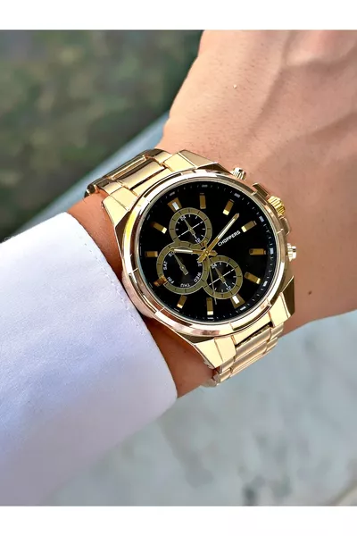 ساعة يد رجالية معدنية للموسم الجديد + ضمان من البائع