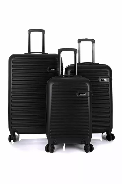 مجموعة حقائب سفر يونيسكس 3 قطع باللون الأسود 