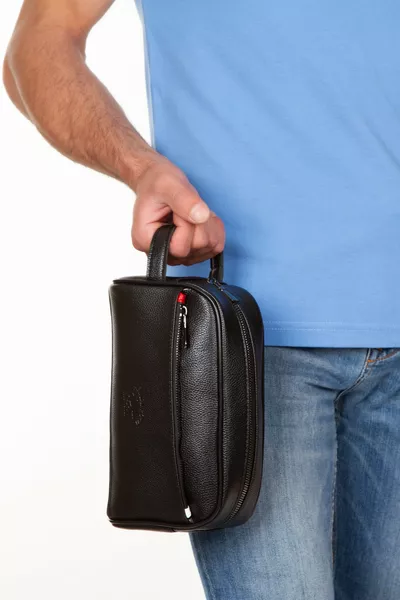 Аделина Черная Кожаная Портфельная Сумка для Рукоделия, Дорожная Косметичка, Клатч и Набор Кошельков с Механизмом