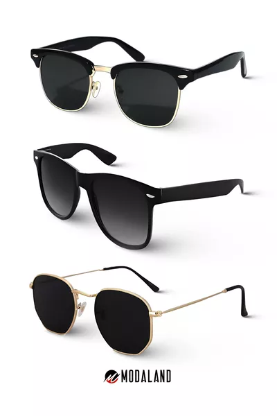 نظارات شمسية مستطيلة للجنسين موسم جديد مجموعة فاخرة ثلاثية العرض