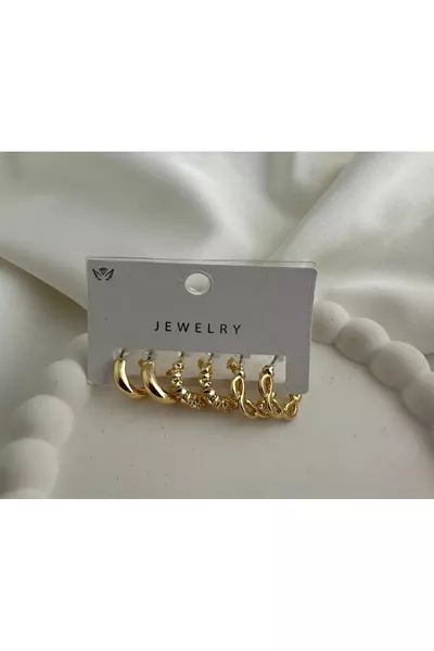 WOMEN'S STEEL 6-PIECE EARRING SET