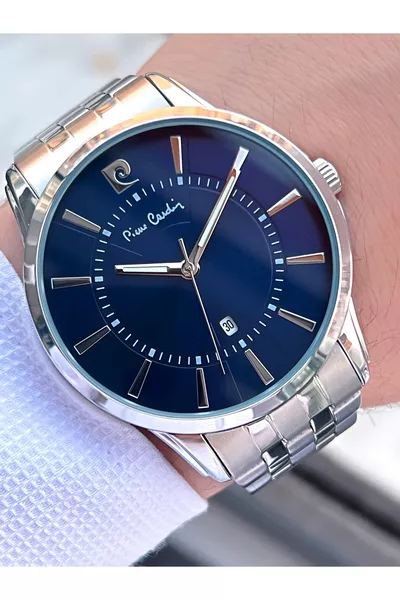 Groom Watch Dark Blue Tar Steel Strap Men's Wristwatch  M Waterproof