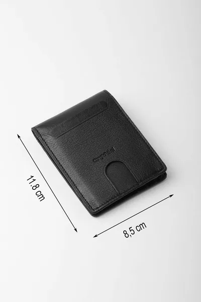 Echtes Leder Herren Geldbörse (schwarz)