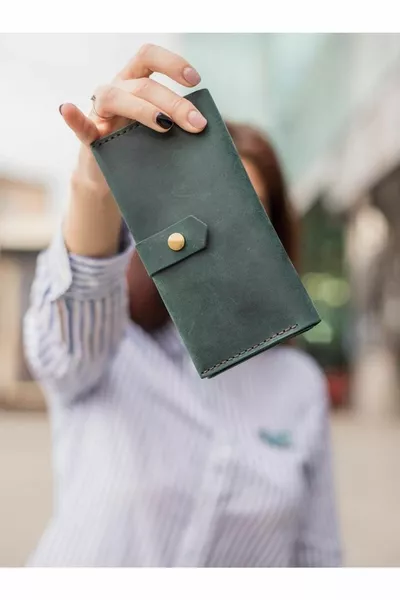 Borsa a portafoglio da donna personalizzata in vera pelle