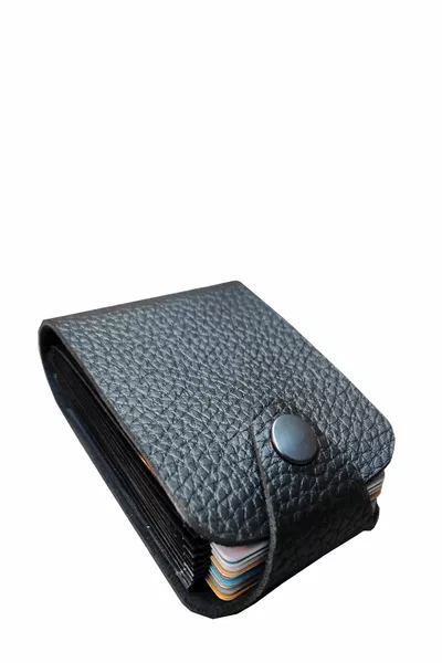 Унисекс  отделений новый маленький формовочный дизайн гармошки кожаный держатель для кредитных карт кошелек