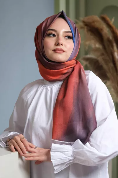 نمط الفن البرتقال شال القطن