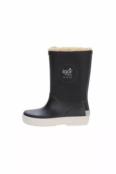 Igor Splash Nautico Borreguito Bottes de pluie bleu marine avec fourrure à l’intérieur pour garçon