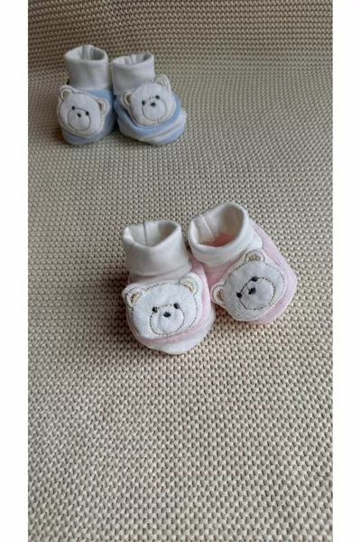Plush 3D Teddy Bear Toy Fun Velvet Baby Booties