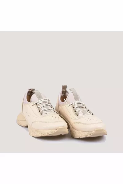 y Airflow Damen Freizeitschuhe aus Leder - Beige - 