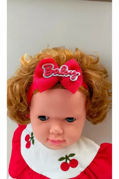 Baby Red Bow Glitter Baby Booties e Bandana Set (compatibile tra 0-6 mesi)