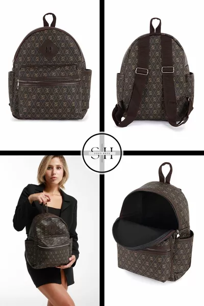 Оригинално дамско лого Ватирани 4 отделения Пътуване Училище Спорт Ежедневна употреба Луксозна и модерна раница