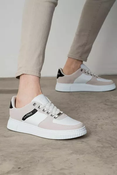  Бял лед черен цвят Бяла подметка Мъжки ежедневни обувки