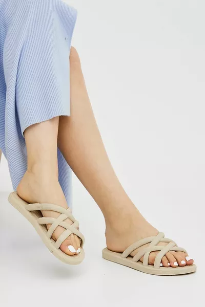  Beige Vimini Look Antiscivolopalma Piscina Mare Spiaggia Pantofole