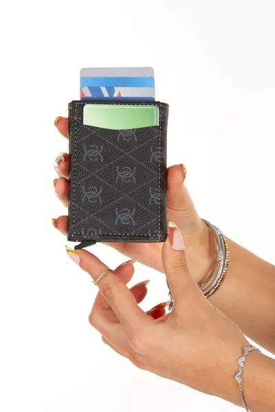 Adelina Portafoglio Portacarte Unisex Automatico Meccanismo Rio Nero