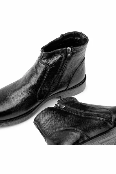 Bristol Genuine Leather Anti Slip Sole Zipper Chelsea Casual Boots Black