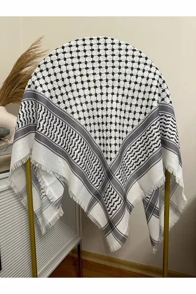 Palestinese Kefiye  cm Quadrato Foglia di Ulivo Fantasia Kefiye Palestine Pushi, Unisex Pushi