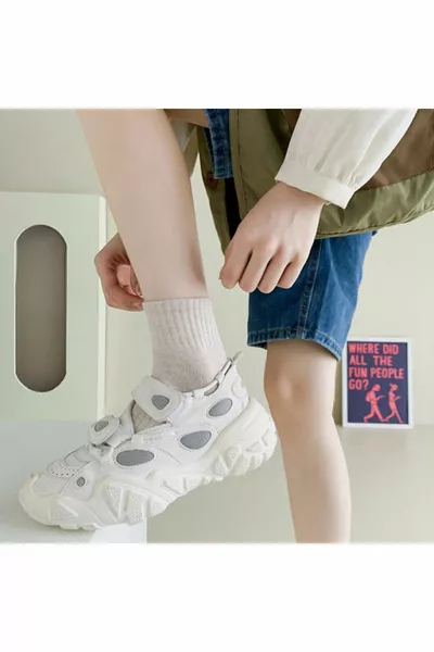 4 чифта безшевни еластични икономични половин раковини хавлиени зимни дамски чорапи