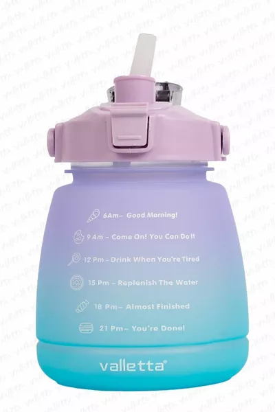 Lusca BPA Free Motivation Water Flasque 1,3 LT Violet-Vert Flacon d’eau, bouteille d’eau, buveur