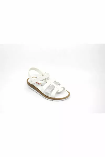 Glitter Sandalen mit weißem Velcro für Mädchen Wendy 