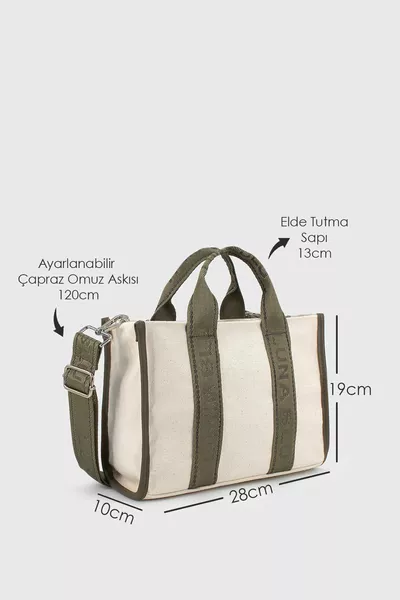 Borsa a tracolla da donna in tela kaki