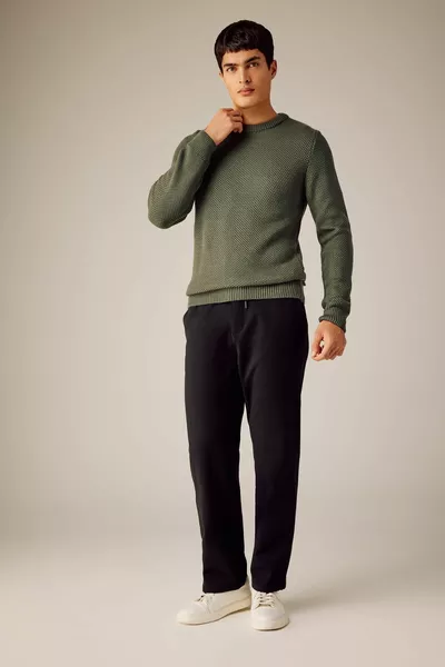 ستاندرد فيت عادي صالح طاقم الرقبة متماسكة سترة wn