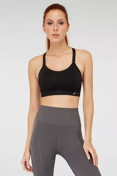 Utica Soutien-gorge de sport enduit doux et flexible noir