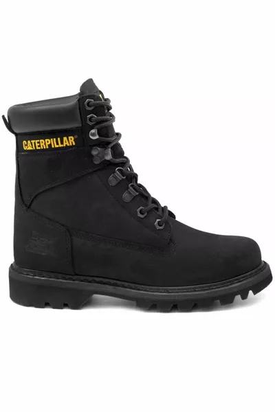  Montana Leder Erpıllar Unisex Stiefel Schwarz