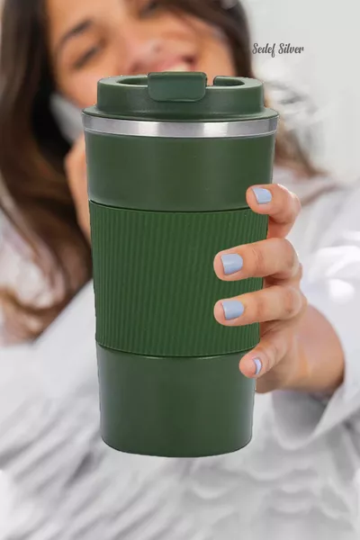  فولاذ مقاوم للماء  مل مضاد للانزلاق مرن ترمس كوب كوب سيارة قهوة شاي ترمس 