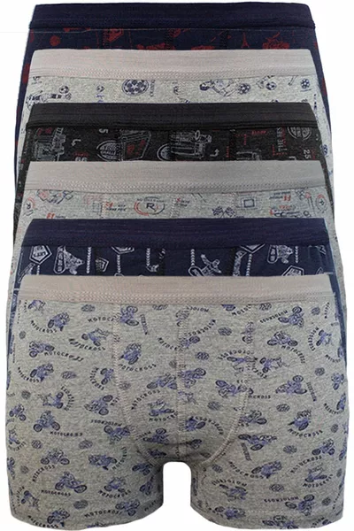 Боксеры для мальчиков из лайкры с рисунком из 6 штук