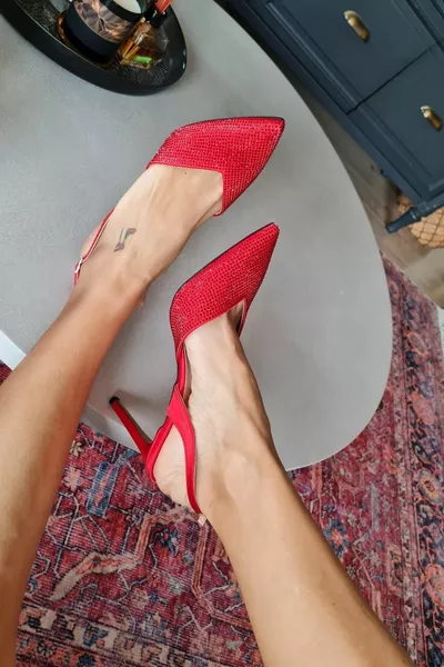   Stenen avondschoenen met hakken voor dames