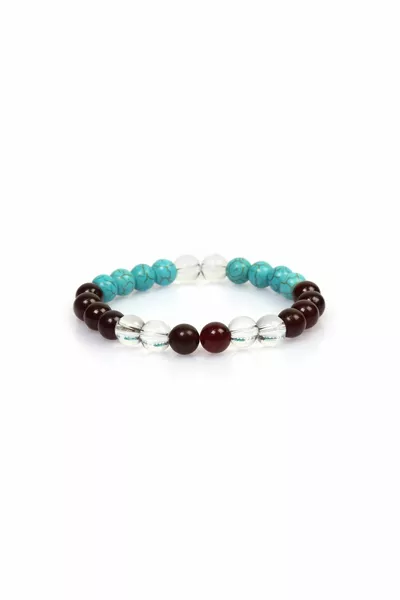 Bracelet à breloques Evil Eye en pierre naturelle certifiée|lal(GARNET)-turquoise-cristal Quartz |cadeau Pierre naturelle
