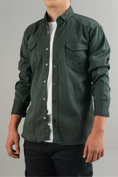 سليم فيت قميص دينم رجالي Nefti