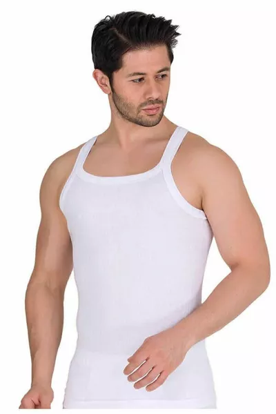 الرجال الأبيض كاميسول حزام نحيف مضلع الرياضة تانك الأعلى