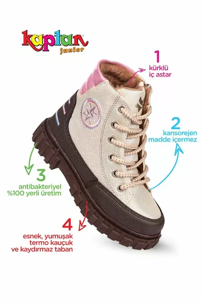 حذاء كابتن جونيور للفتيات مع فرو داخل PSTR 