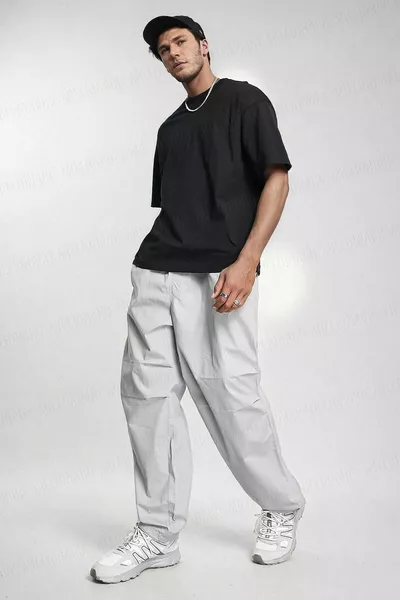 Men's Black Basic Plain Unprinted Oversize Salas Boyfriend T-Shirt