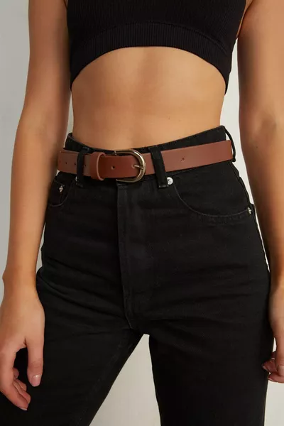 Cintura Basic in Pelle Marrone