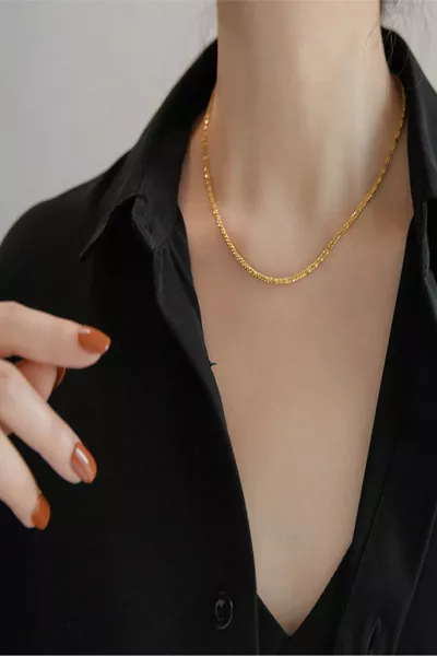 Collana in acciaio con catena in corda di diamanti da donna