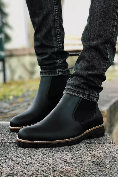 Freemax Unisex Chelsea Waterproof Winter Boots  Black