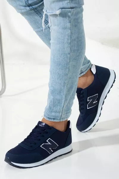 Men's Navy Blue New Model Casual Design Comfortable Soft Sole Sneaker Sport Hiking Shoes