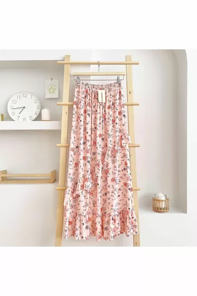 تنورة صغيرة كشكش الأزهار مفصلة