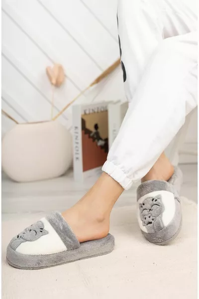 Cat&pati Pantofole da Donna Pantofole Invernali Grigio