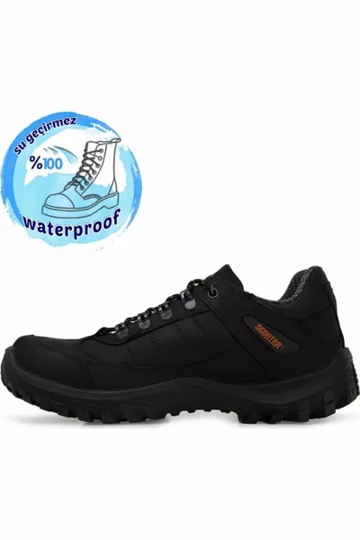  Goretex Водоустойчиви мъжки обувки Ботуши  Crayz Черна черна кожа Watertıgt