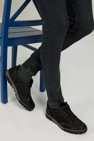 Мужская черная ортопедическая повседневная обувь /