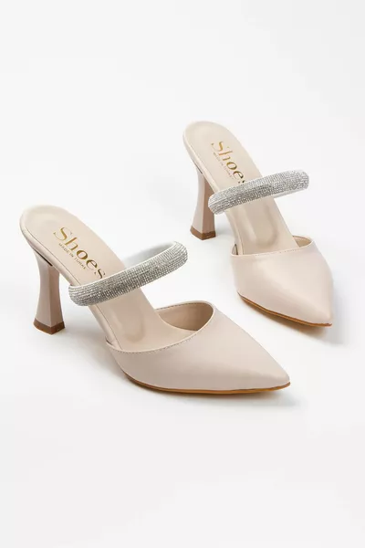 شباشب أنيقة 9 سم للسيدات بالحجر