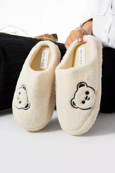 Nouvelle saison Femmes Maison Pantoufles En Peluche Pantoufles Dot et Bundle Pantoufles Ne fait pas de bruit Semelle épaisse