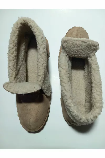 جلد طبيعي الفراء Pantuf أحذية الشتاء لاستخدامها في الداخل والخارج في المنزل